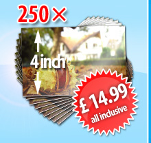 250 x 10cm format only &pound; 14.99 (postage & processing included)