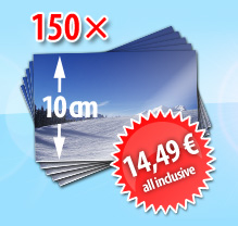150 Abzüge im 10cm-Format für 14,49 Euro inklusive Versand und Bearbeitung