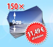150 Abzüge im 9cm-Format für 11,49 Euro inklusive Versand und Bearbeitung