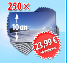 250 Abzüge im 10cm-Format für 23,99 Euro inklusive Versand und Bearbeitung