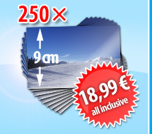 250 Abzüge im 9cm-Format für 18,99 Euro inklusive Versand und Bearbeitung