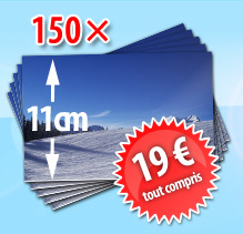 Packs photo au format 11 cm - 150 - 19,00 Euro - fdp & de service inclus