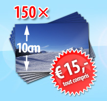 Packs photo au format 10 cm - 150 - 12,99 Euro - fdp & de service inclus