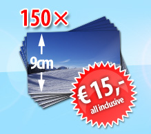 150 foto's van 9cm voor 11,99 Euro incl. verzendkosten en bewerking