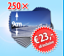 250 foto's van 9cm voor 18,99 Euro incl. verzendkosten en bewerking