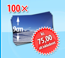 100 x 9cm format kun kr. 75 inkl. fragt og ekspedition