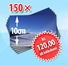 150 x 10cm format kun kr. 120 inkl. fragt og ekspedition