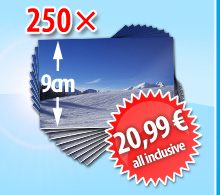250 Abz&uuml;ge im 9cm-Format f&uuml;r 18,99 Euro inklusive Versand und Bearbeitung